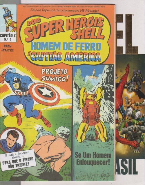 Marvel - 40 Anos no Brasil - COM O BRINDE ORIGINAL (Homem de Ferro e Capitão América - Capitão Z # 0) - Fac-Símile