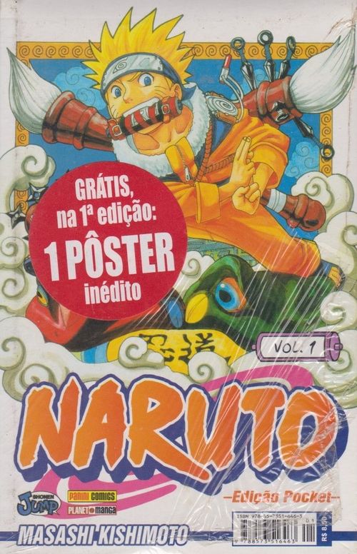 Naruto Pocket # 01 - COM O BRINDE ORIGINAL